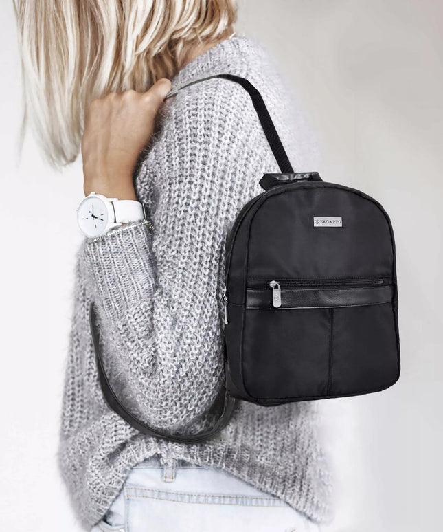 Moteriška miesto kuprinė Zagatto, maža, juoda, elegantiška, talpi