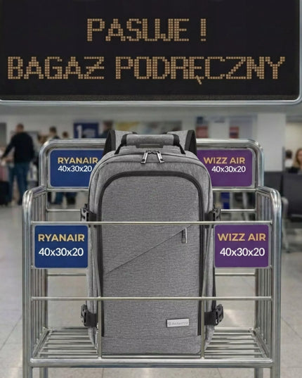Kelioninė kuprinė Zagatto – tinkama skrydžiams 40x20x25 cm, pilka