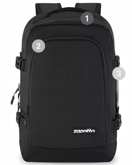 Zagatto kelioninė kuprinė rankiniam bagažui 40x20x25 cm, pilka