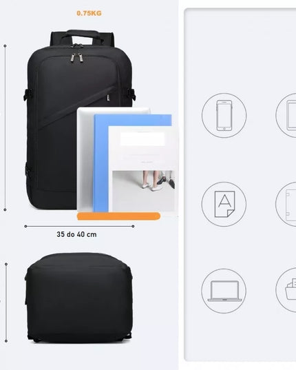 Kono kuprinė lėktuvui 55x40x20, talpi 40L, tinka Ryanair, Wizz Air, LOT