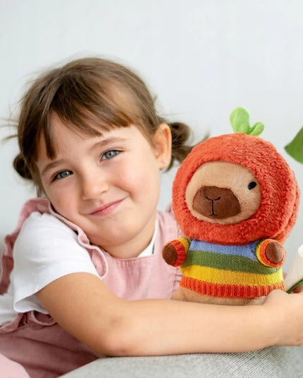 Pliušinė kapibara su 8 drabužiais ir aksesuarais, 25 cm