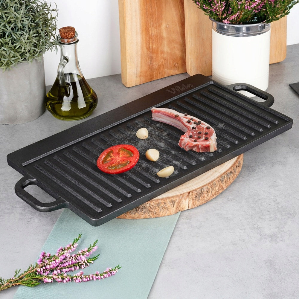 Ketaus keptuvė, stačiakampė, dvipusė, grilio, laužo, 50,5 cm