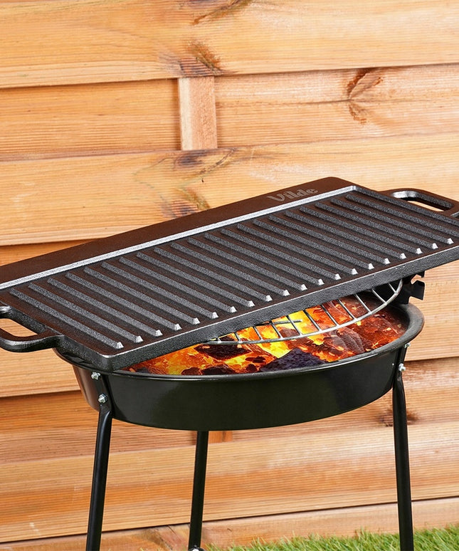 Ketaus keptuvė, stačiakampė, dvipusė, grilio, laužo, 50,5 cm