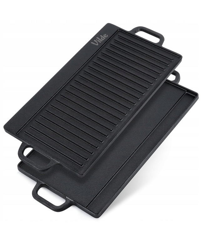 Ketaus keptuvė, stačiakampė, dvipusė, grilio, laužo, 50,5 cm