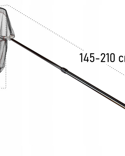 Teleskopinis sulankstomas meškeriojimo tinklas žuvims su gumuota tinkleliu 210 cm