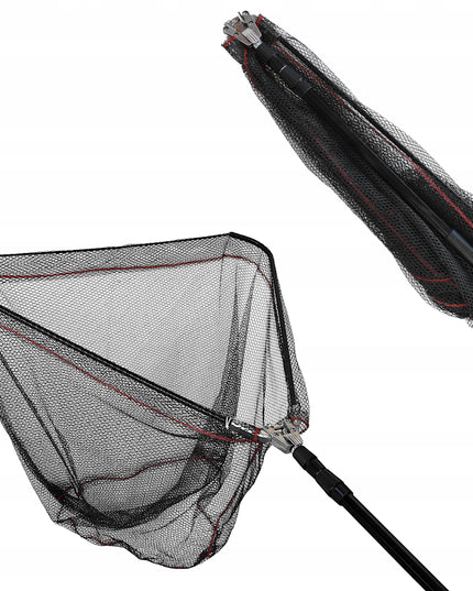 Teleskopinis sulankstomas meškeriojimo tinklas žuvims su gumuota tinkleliu 210 cm