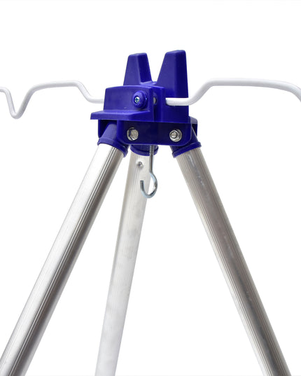 Teleskopinis meškerių stovas trikojis