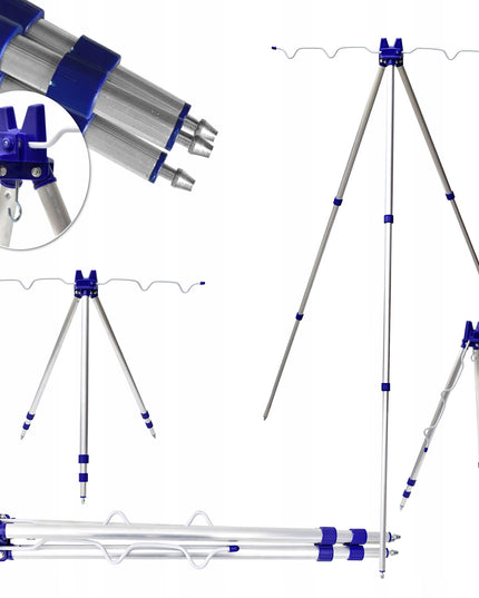 Teleskopinis meškerių stovas trikojis