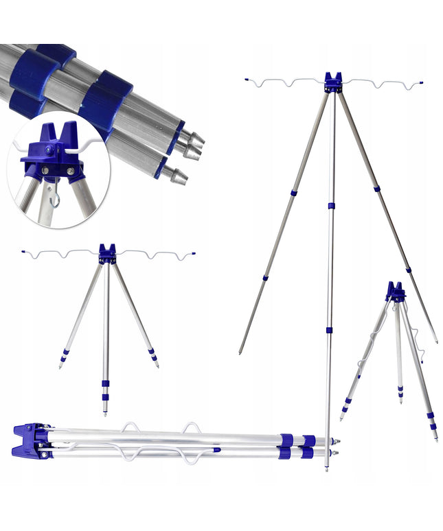 Teleskopinis meškerių stovas trikojis