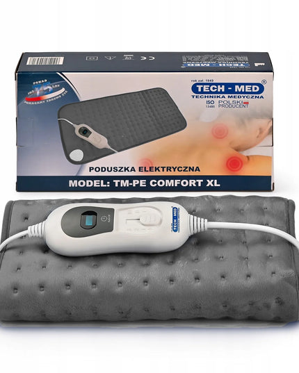 TECH-MED TM-PE COMFORT XL elektrinė šildomoji pagalvėlė, 3 šilumos lygiai, 30 × 60 cm