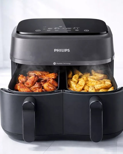 Dviguba „Philips Airfryer NA350/00 RapidAir“ serijos 3000 gruzdintuvė, 9 l, 2750 W