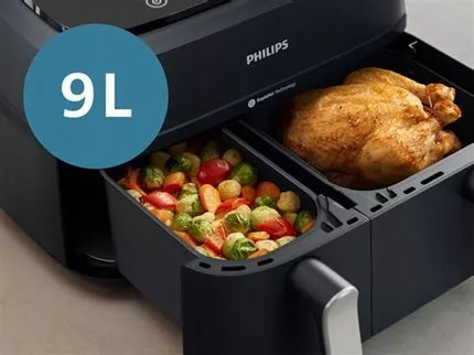 Dviguba „Philips Airfryer NA350/00 RapidAir“ serijos 3000 gruzdintuvė, 9 l, 2750 W