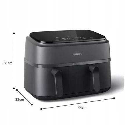 Dviguba „Philips Airfryer NA350/00 RapidAir“ serijos 3000 gruzdintuvė, 9 l, 2750 W