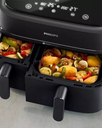 Dviguba „Philips Airfryer NA350/00 RapidAir“ serijos 3000 gruzdintuvė, 9 l, 2750 W