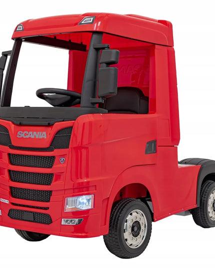 Elektromobilis Scania R-SERIE 4x4 raudonas – Sunkvežimis vaikams su akumuliatoriumi
