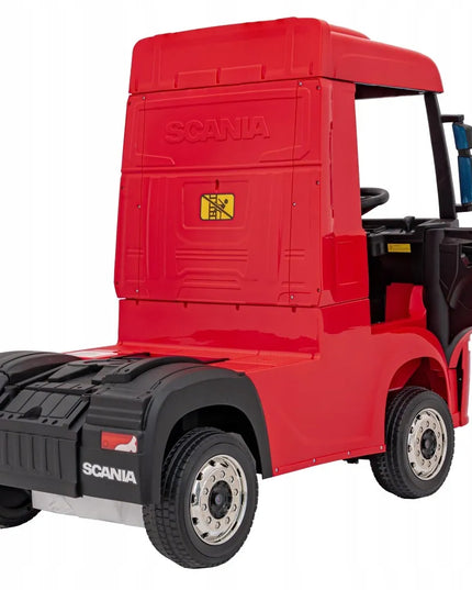 Elektromobilis Scania R-SERIE 4x4 raudonas – Sunkvežimis vaikams su akumuliatoriumi