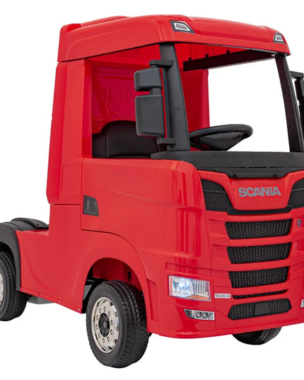 Elektromobilis Scania R-SERIE 4x4 raudonas – Sunkvežimis vaikams su akumuliatoriumi