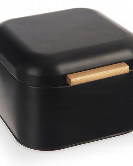 Mažas juodas metalinis virtuvinis duonkrepšis duonai ir bandelėms