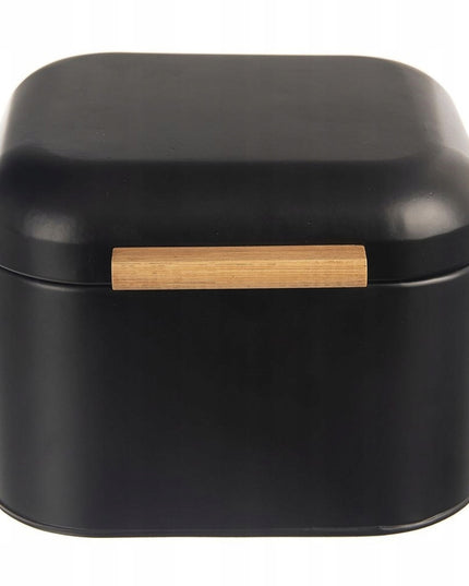 Mažas juodas metalinis virtuvinis duonkrepšis duonai ir bandelėms