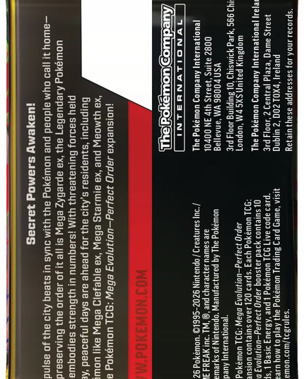 Pokémon TCG: Mega Evolution – Perfect Order – boosteris