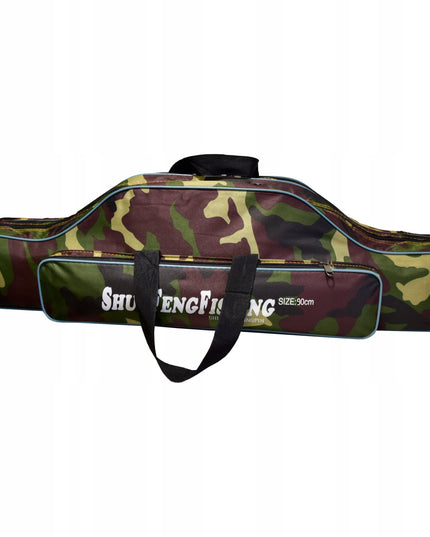 Sustiprintas 90cm meškerių dėklas, 2 skyrių, su kišene, dirželiu ir rankenomis