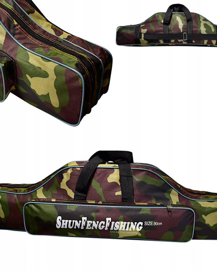 Sustiprintas 90cm meškerių dėklas, 2 skyrių, su kišene, dirželiu ir rankenomis