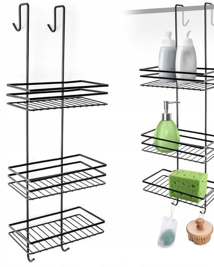 Metalinė dušo kabinos lentyna kosmetikai ir aksesuarams