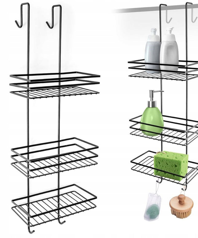 Metalinė dušo kabinos lentyna kosmetikai ir aksesuarams