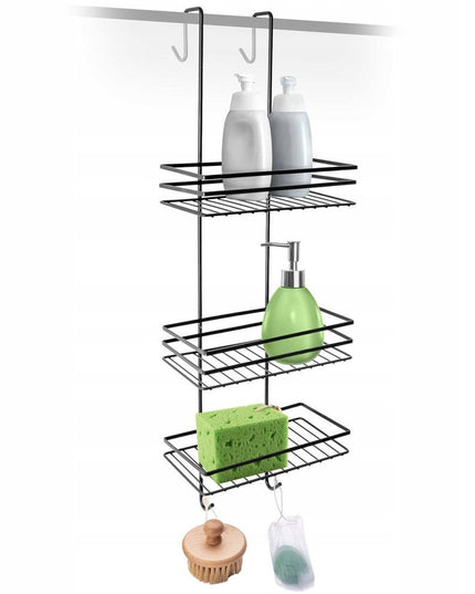 Metalinė dušo kabinos lentyna kosmetikai ir aksesuarams