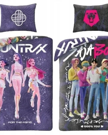 Jaunatviškas patalynės komplektas „Demon Hunters K-Pop“, 140 × 200 cm