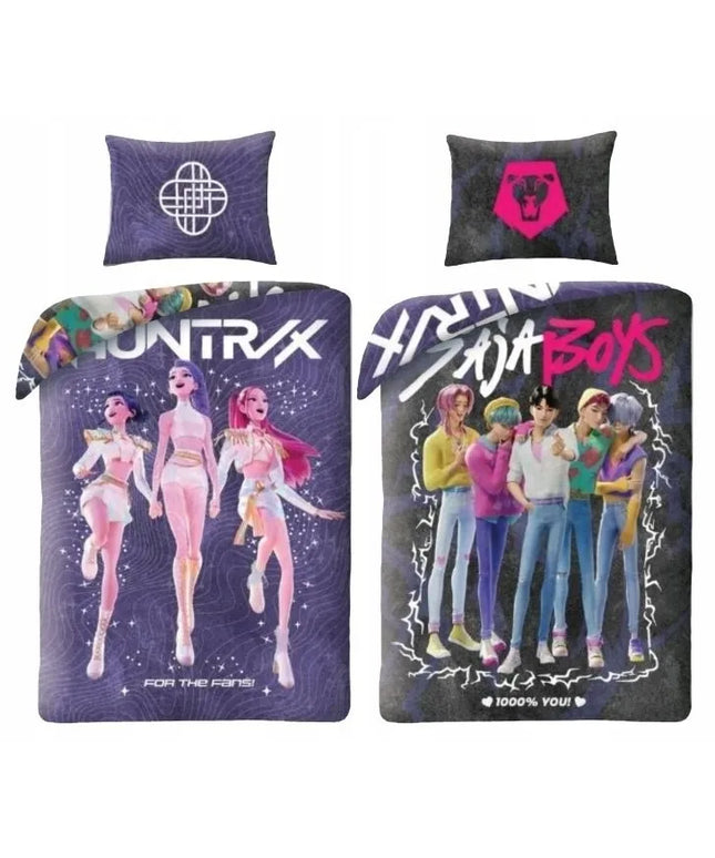 Jaunatviškas patalynės komplektas „Demon Hunters K-Pop“, 140 × 200 cm