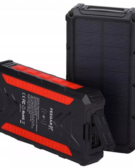 Saulės energijos įkroviklis Feegar 36000mAh Power 20W 4x USB-C PD indukcinis greitasis įkrovimas