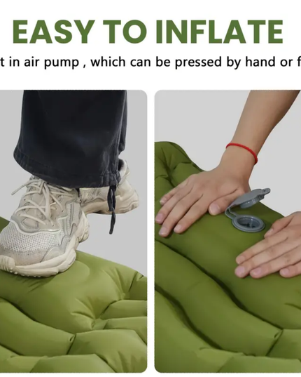 Pripučiamas miego kilimėlis, kelioninis čiužinys, su įmontuota pompa