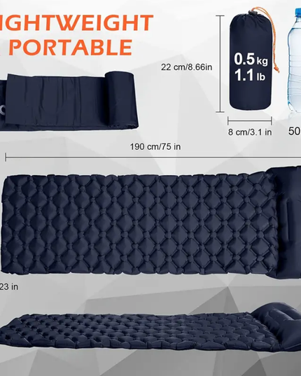 Pripučiamas turistinis kilimėlis, kelioninis čiužinys 190cm x 58cm