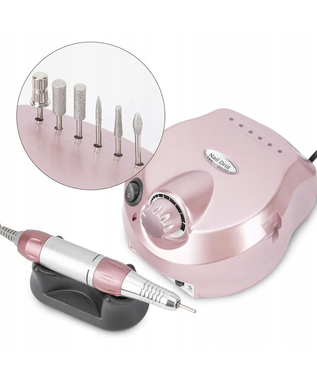 Profesionali 65 W rožinė nagų freza Nail Drill DM-999 manikiūrui ir pedikiūrui