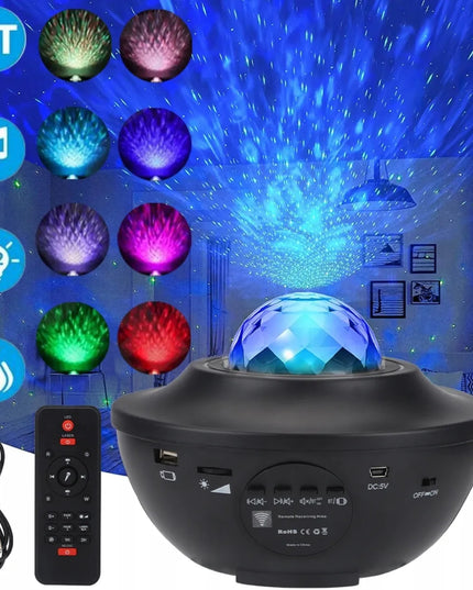 NORIMPEX LED žvaigždžių projektorius – naktinė lempa su „Bluetooth“ garsiakalbiu