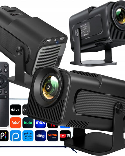 Mini projektorius HY320 1080p su Android 11, Smart TV, WiFi6, Bluetooth 150p