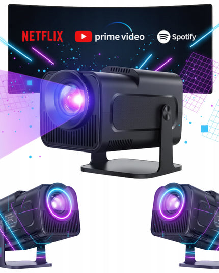 Mini projektorius HY320 1080p su Android 11, Smart TV, WiFi6, Bluetooth 150p