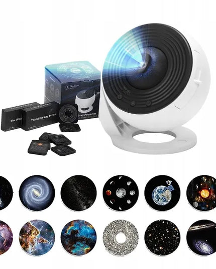 Žvaigždžių projektorius ir naktinė lempa su 13 planetų diskų, USB