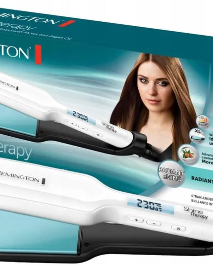 Keraminis plaukų tiesintuvas REMINGTON S8550 su argano aliejumi, LCD ekranu ir dėklu