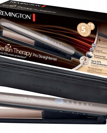 Keratininis plaukų tiesintuvas „Remington S8590 Keratin Therapy Pro“ su dėklu