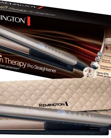 Plaukų tiesintuvas REMINGTON Keratin Therapy Pro S8590 su keratino keramine danga ir dėklu