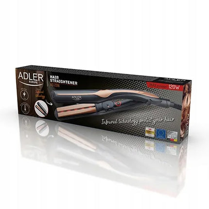 Adler AD 2318 plaukų tiesintuvas su infraraudonųjų spindulių technologija, keraminėmis plokštelėmis, 30 mm, 120 W