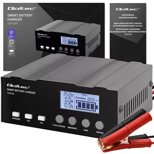 Automatinis įkroviklis su desulfatacijos funkcija AGM GEL LiFePO4 12V 24V 12A