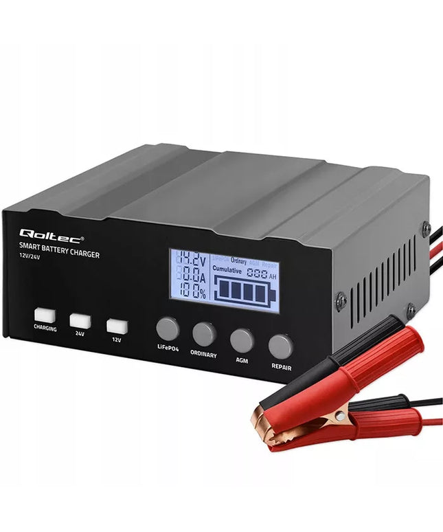 Automatinis įkroviklis su desulfatacijos funkcija AGM GEL LiFePO4 12V 24V 12A