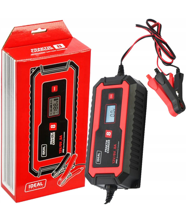 Automatinis automobilinis akumuliatorių įkroviklis IDEAL CHARGER 8A, 6 V / 12 V