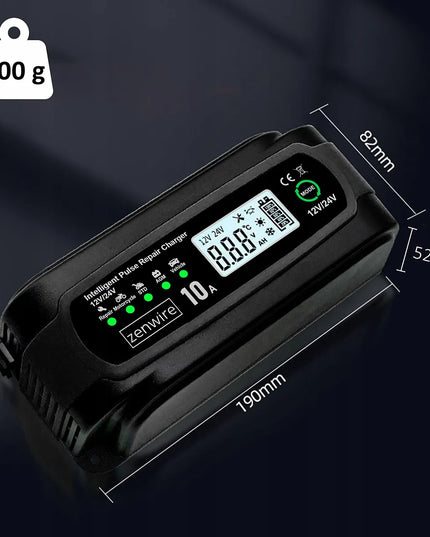 „Zenwire“ 12 V / 24 V, 10 A automobilio akumuliatorių įkroviklis su atkūrimo funkcija