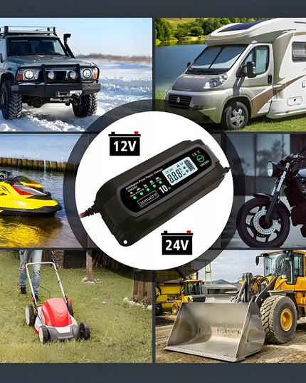 „Zenwire“ 12 V / 24 V, 10 A automobilio akumuliatorių įkroviklis su atkūrimo funkcija