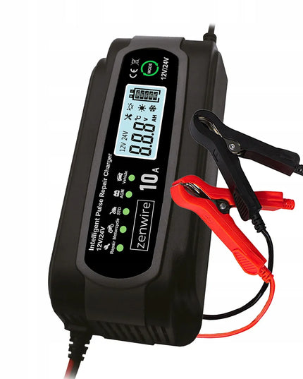 „Zenwire“ 12 V / 24 V, 10 A automobilio akumuliatorių įkroviklis su atkūrimo funkcija
