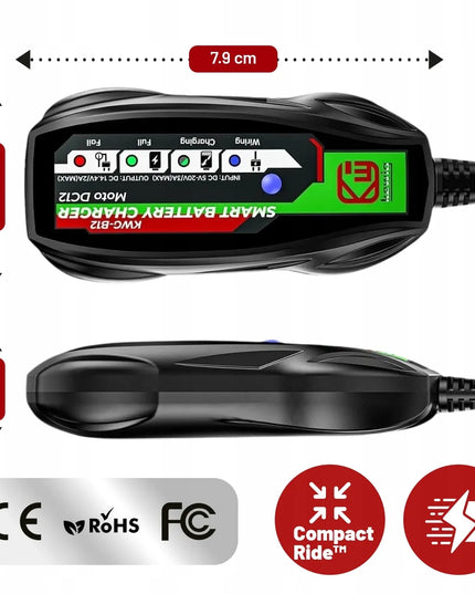 Automatinis 12 V akumuliatorių įkroviklis „Kewig“ motociklui ir keturračiui, USB-C
